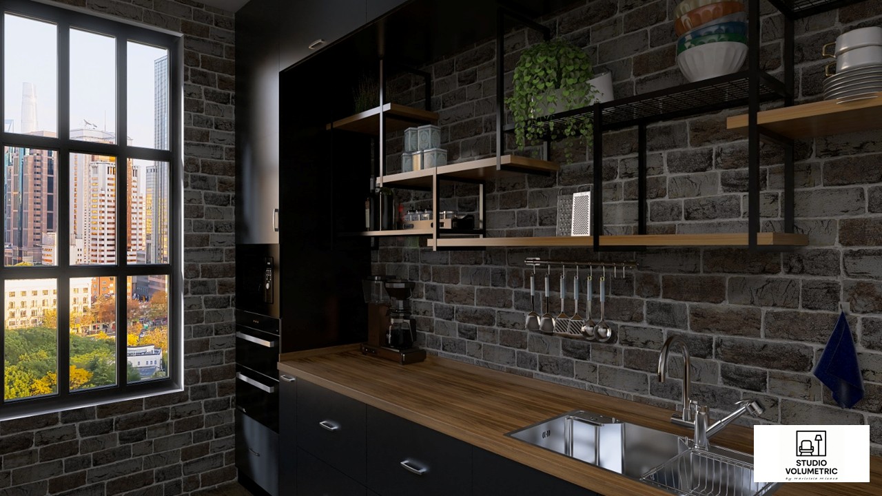 Bucătărie industrială masculină — fotografie design interior Studio Volumetric, imaginea 3 din 5