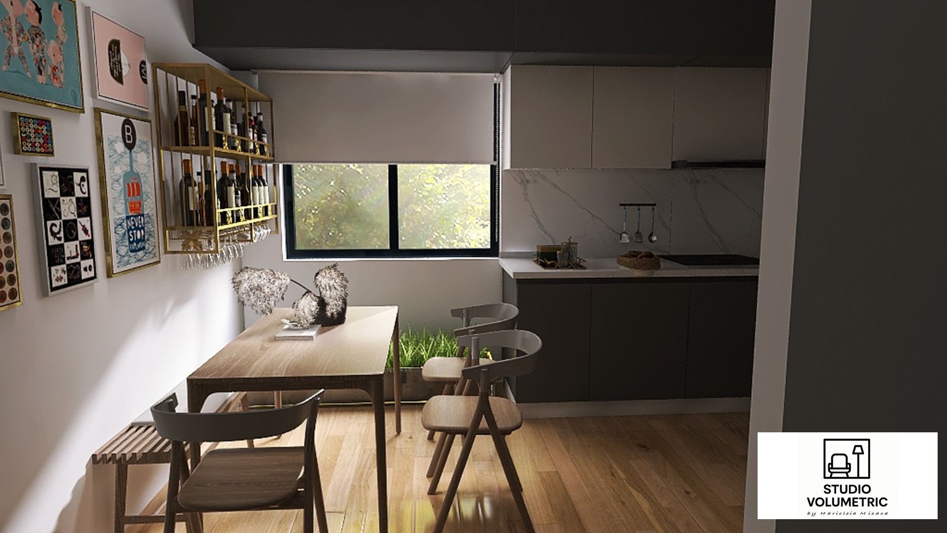 Proiect design interior Refugiu urban gri — Studio Volumetric București