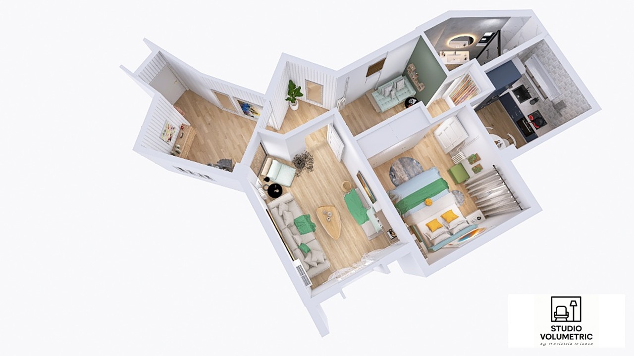 Proiect design interior Apartament în inima Atenei — Studio Volumetric București